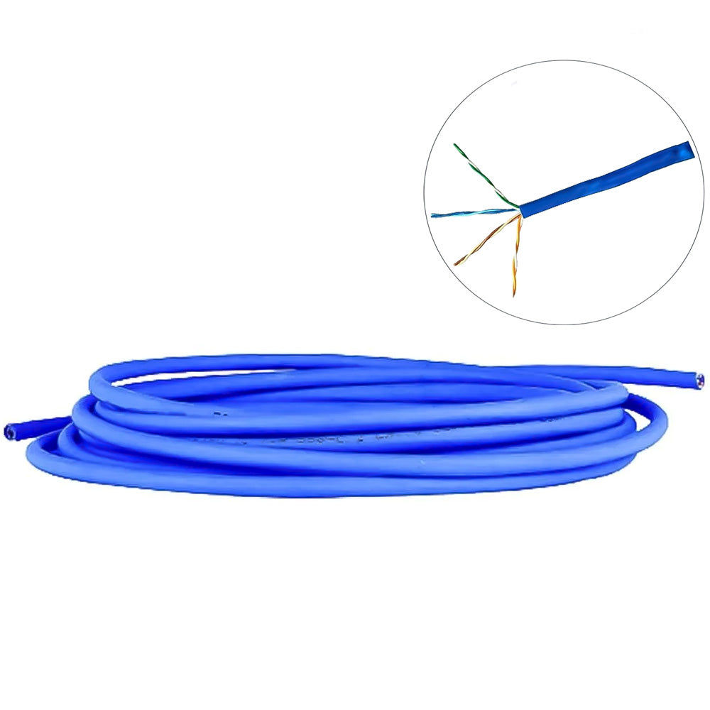 Metro de Cabo de Rede Cat5E Utp 4p 4PX24AWG UTP CMX 100% Cobre WEC Azul